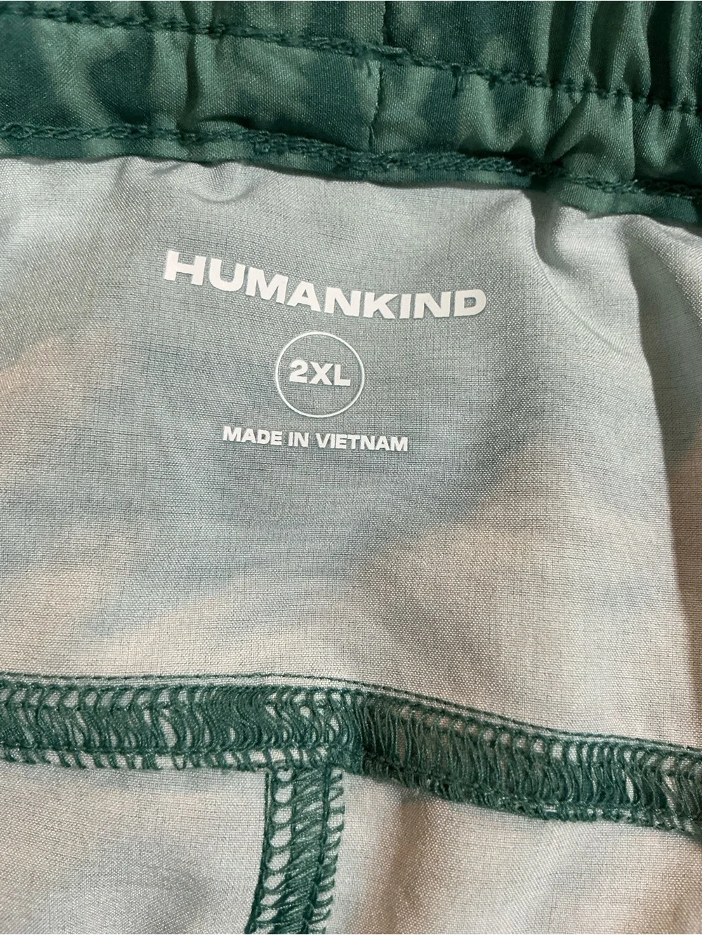💙 Humankind Men’s Green Swimsuit Trunks Wave Pattern 2XL (01253)